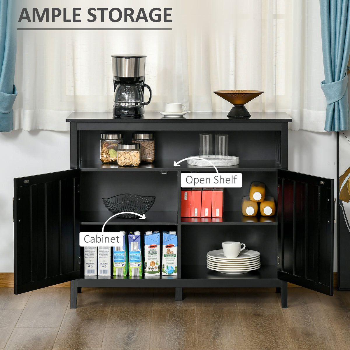 Sideboard Buffet Server with 2 Doors and Adjustable Shelves – 42"W x 36"H