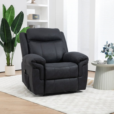 HOMCOM Deluxe PU Leather Manual Massage Recliner Chair with Swivel & Rocking