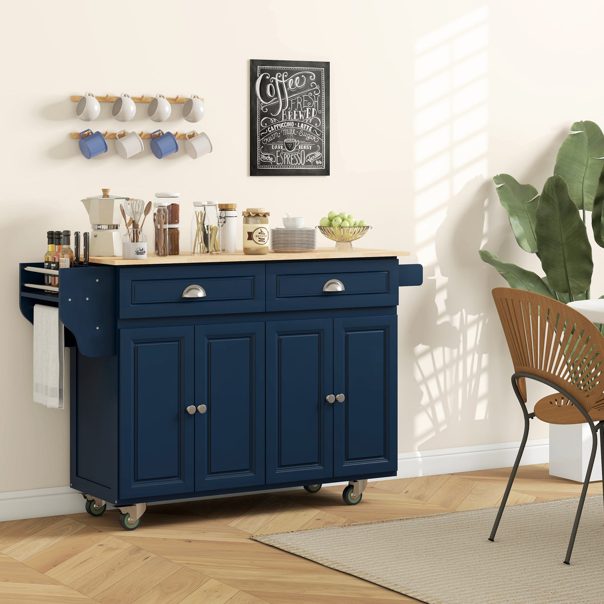 Kitchen Island with Storage – 58"W x 37"H