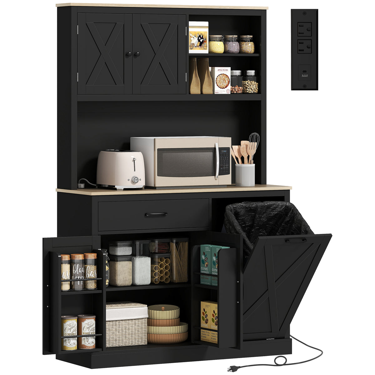 Pantry Cabinet with Charging Station – 44"W x 69"H