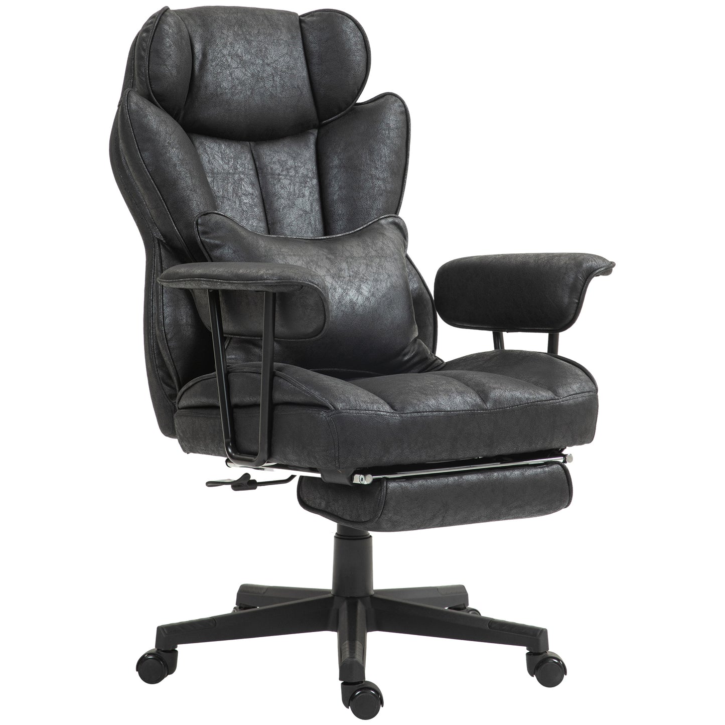 HOMCOM Executive High Back Office Chair with Footrest, 180kg Capacity, Lumbar Support
