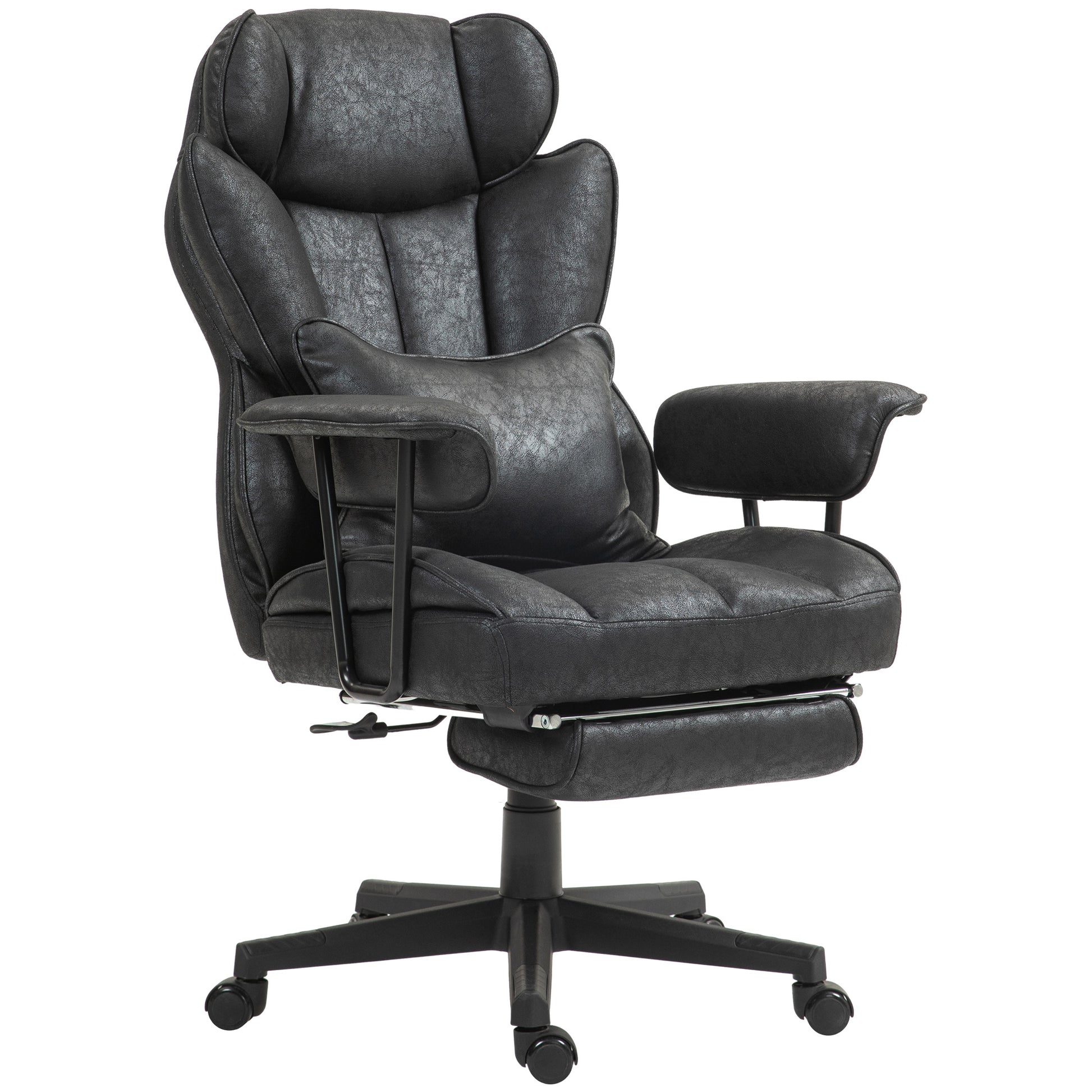 HOMCOM Executive High Back Office Chair with Footrest, 180kg Capacity, Lumbar Support