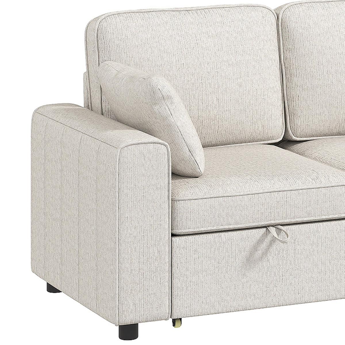 Modular Sleeper Sectional with Reversible Storage Ottoman