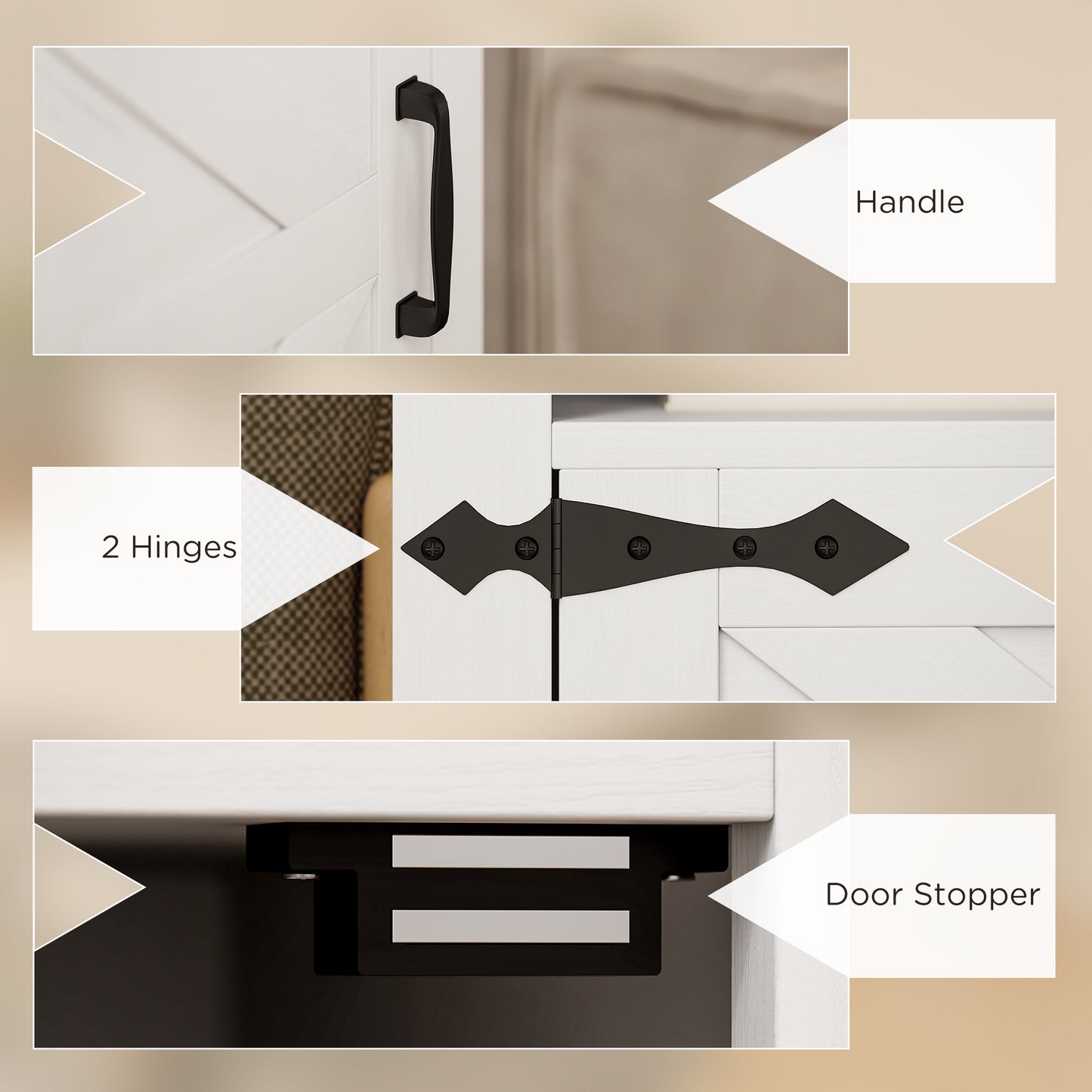 HOMCOM Set of 2 White Nightstands with Charging Outlets and Storage