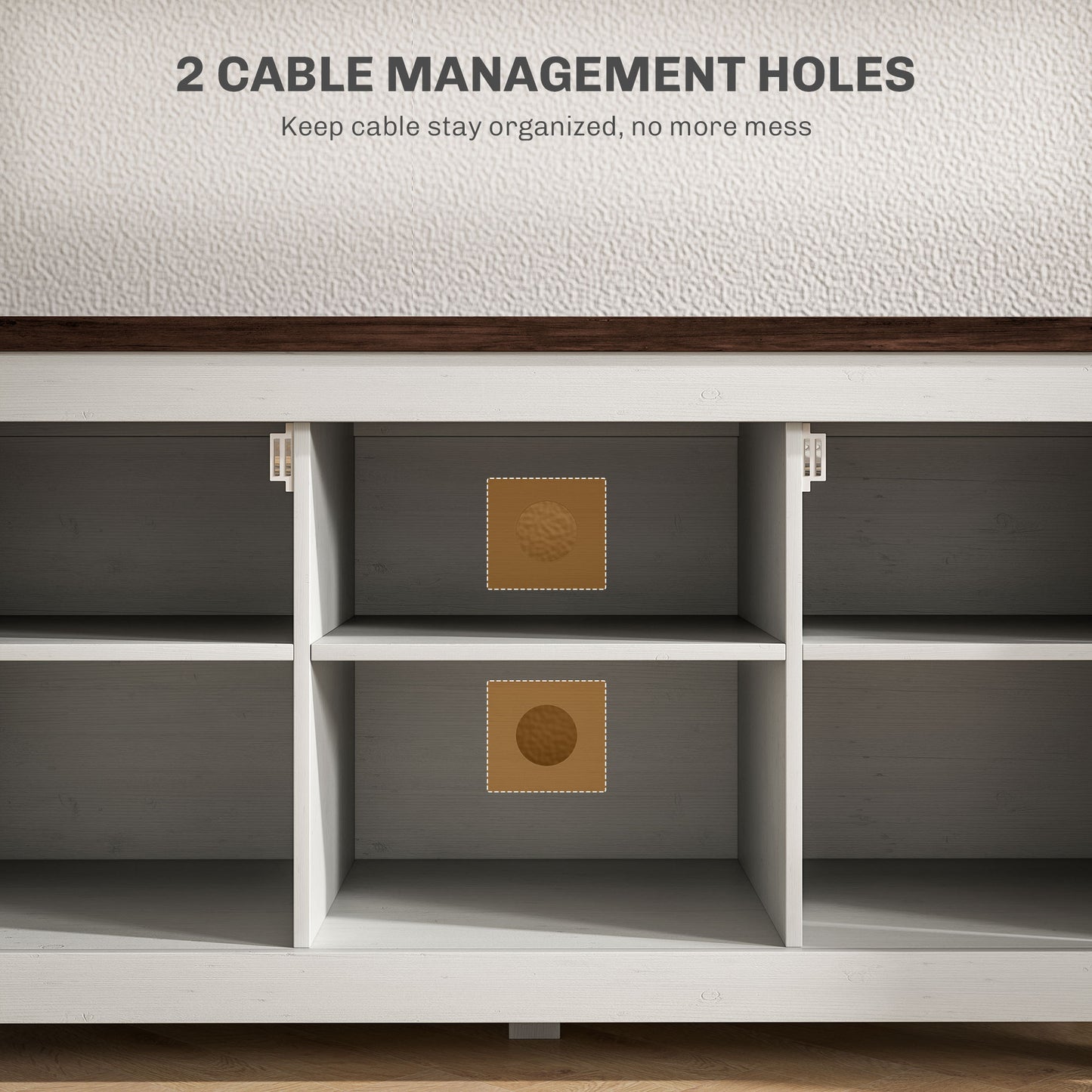 HOMCOM Farmhouse TV Stand for 50-inch TVs, Barn Doors, Cable Management