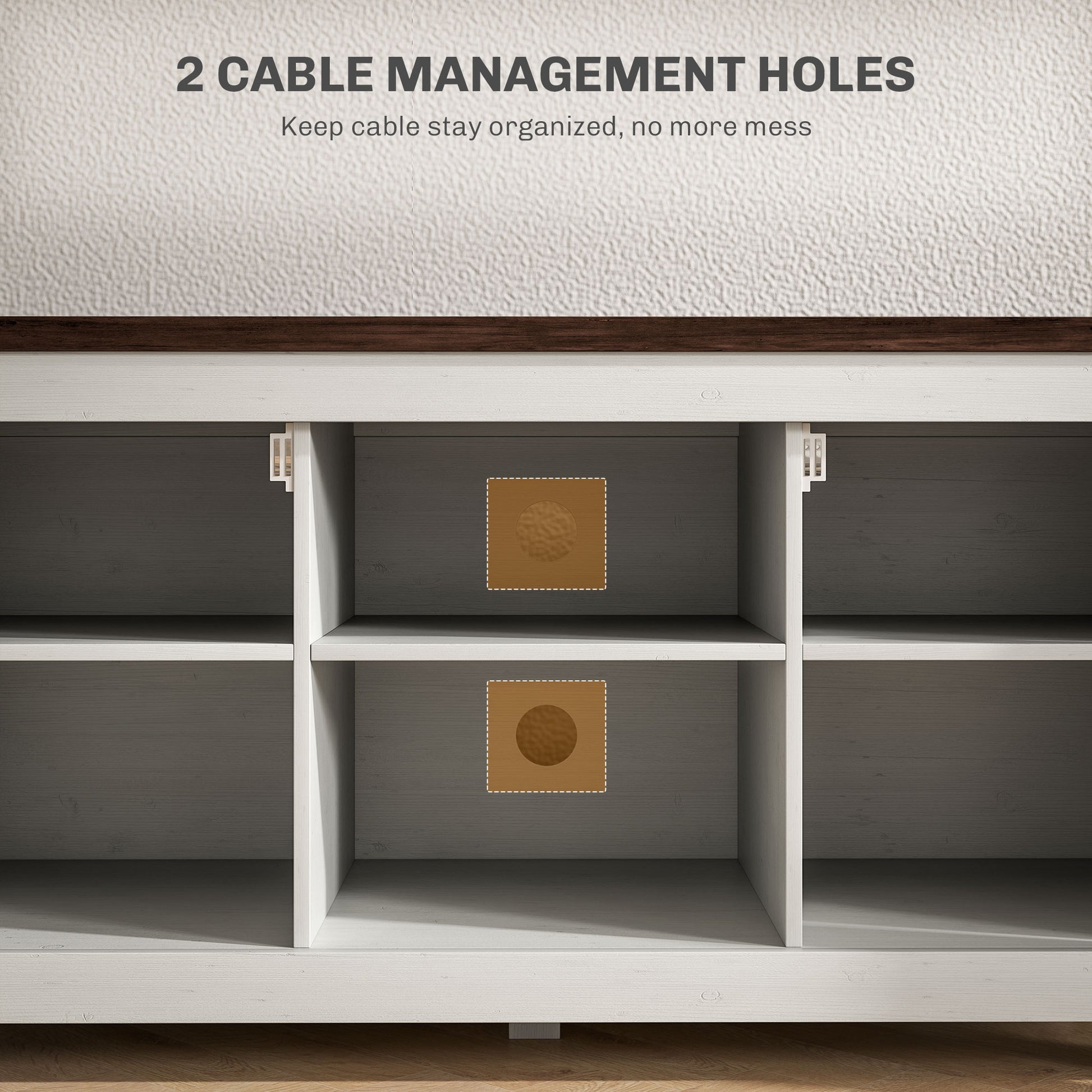 HOMCOM Farmhouse TV Stand for 50-inch TVs, Barn Doors, Cable Management