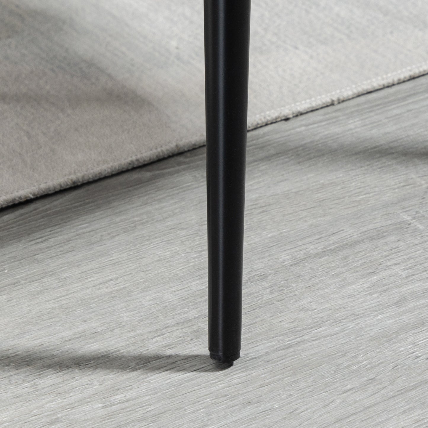 Modern Velvet Mid-Back Dining Chairs Set of 4, Black Upholstery, Sturdy Metal Legs