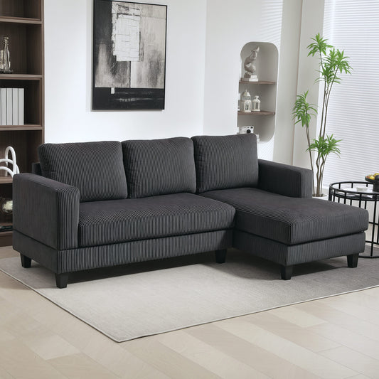 L-Shaped Sofa with Chaise Lounge & Spring Cushions – Style 2