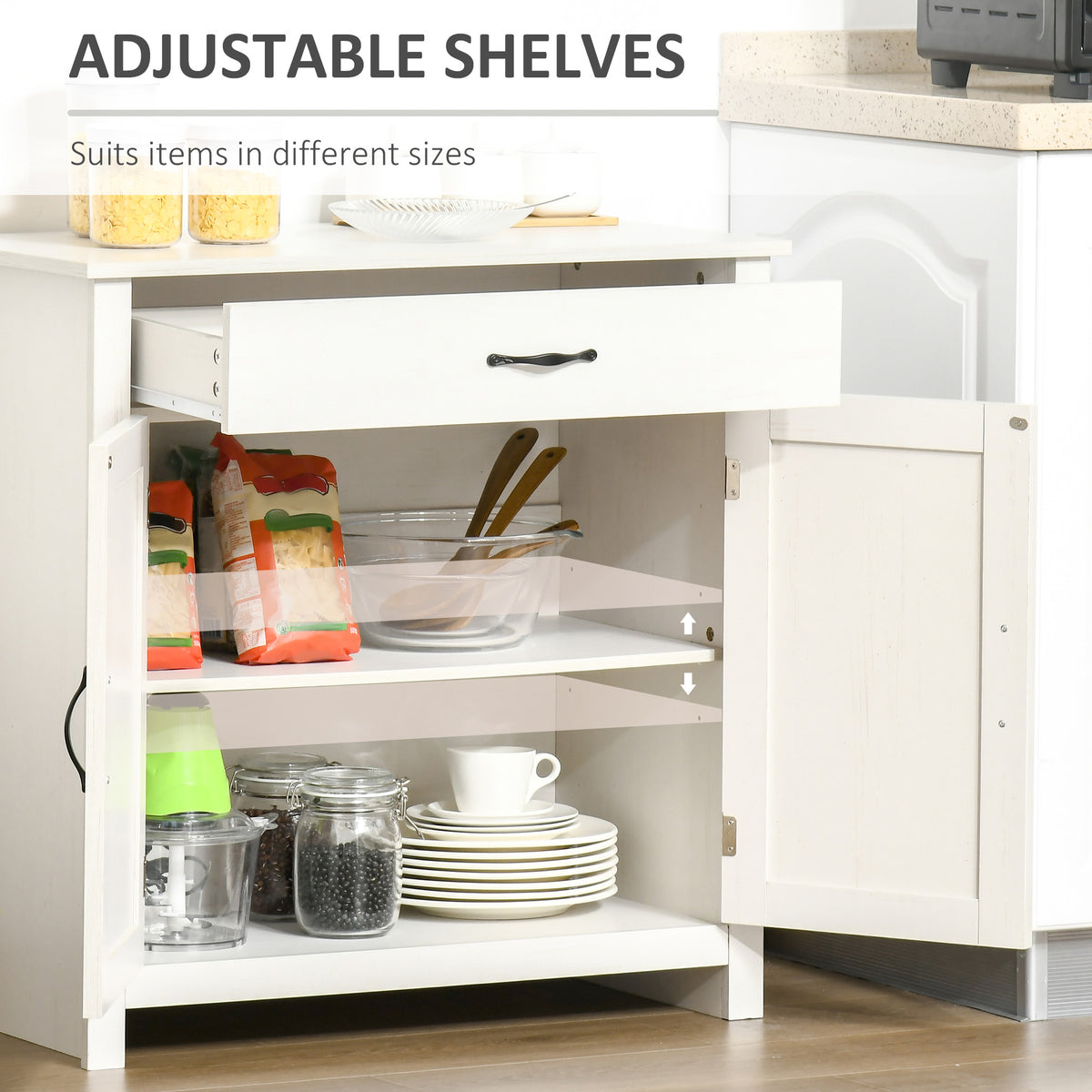 Farmhouse Sideboard Buffet Cabinet with Barn Doors – 32"W x 32"H