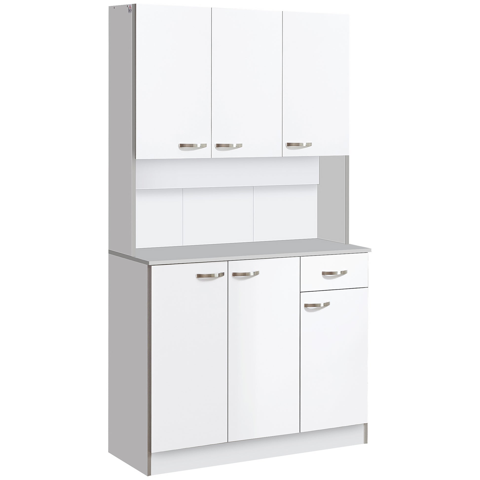 HOMCOM Modern Buffet Hutch With Storage Cabinets White