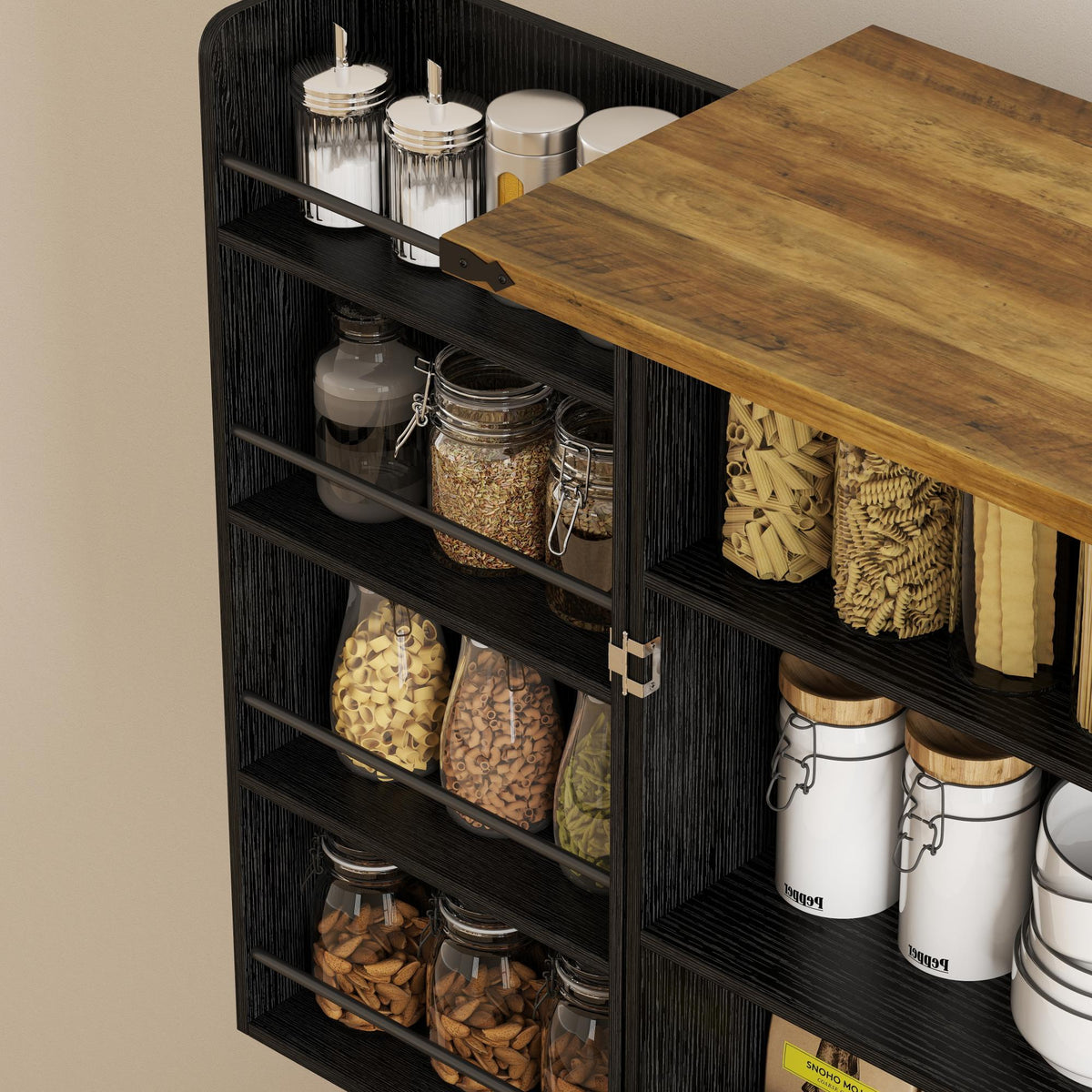Farmhouse Storage Cabinet with 4 Doors – 30"W x 72"H