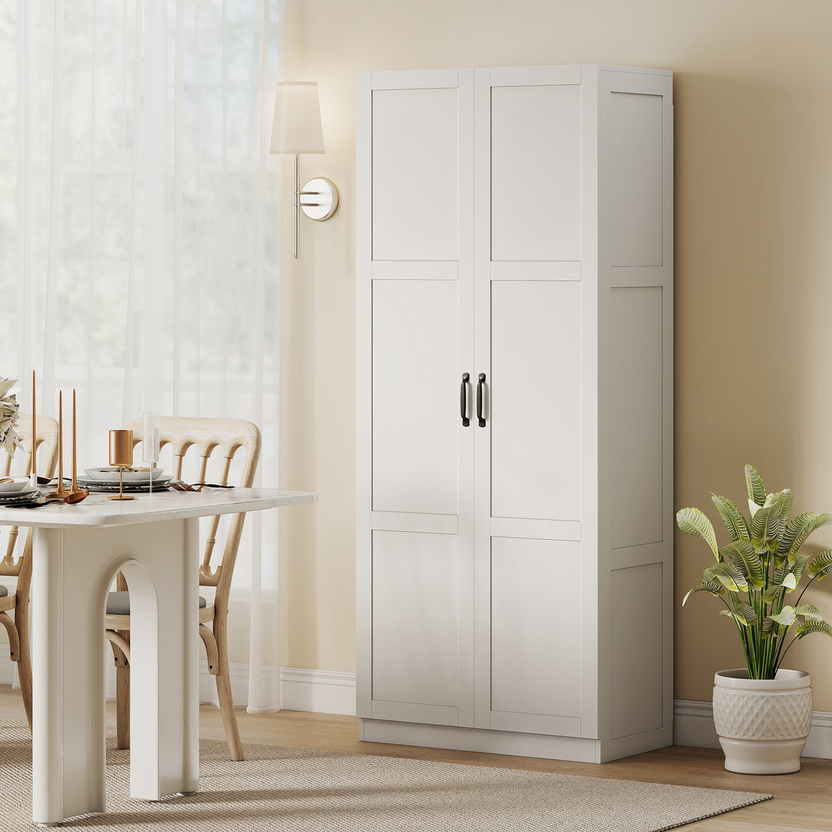 Kitchen Pantry Storage Cabinet with Soft-Close Hinges – 30"W x 71"H