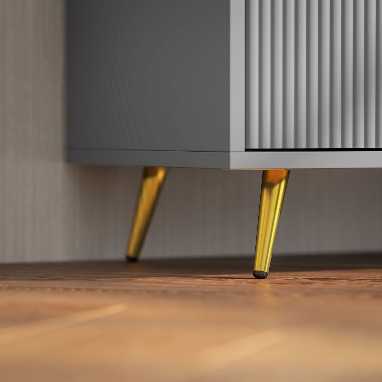 HOMCOM Modern Grey TV Stand for 55-inch TVs with Storage, Shelves, Cabinets