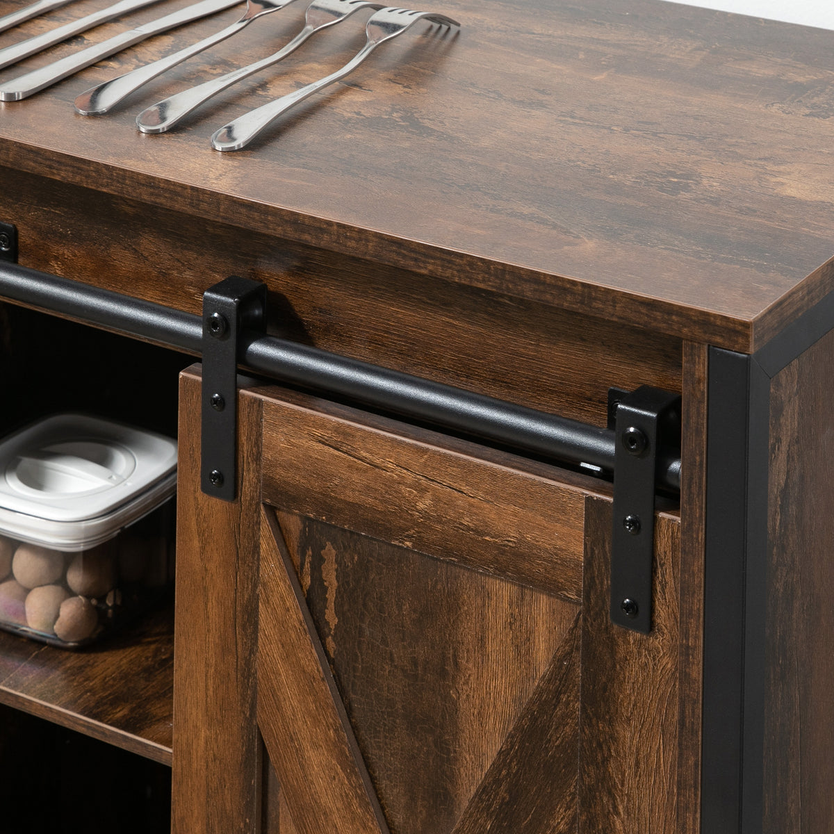 Buffet Cabinet with Sliding Barn Doors – 36"W x 30"H
