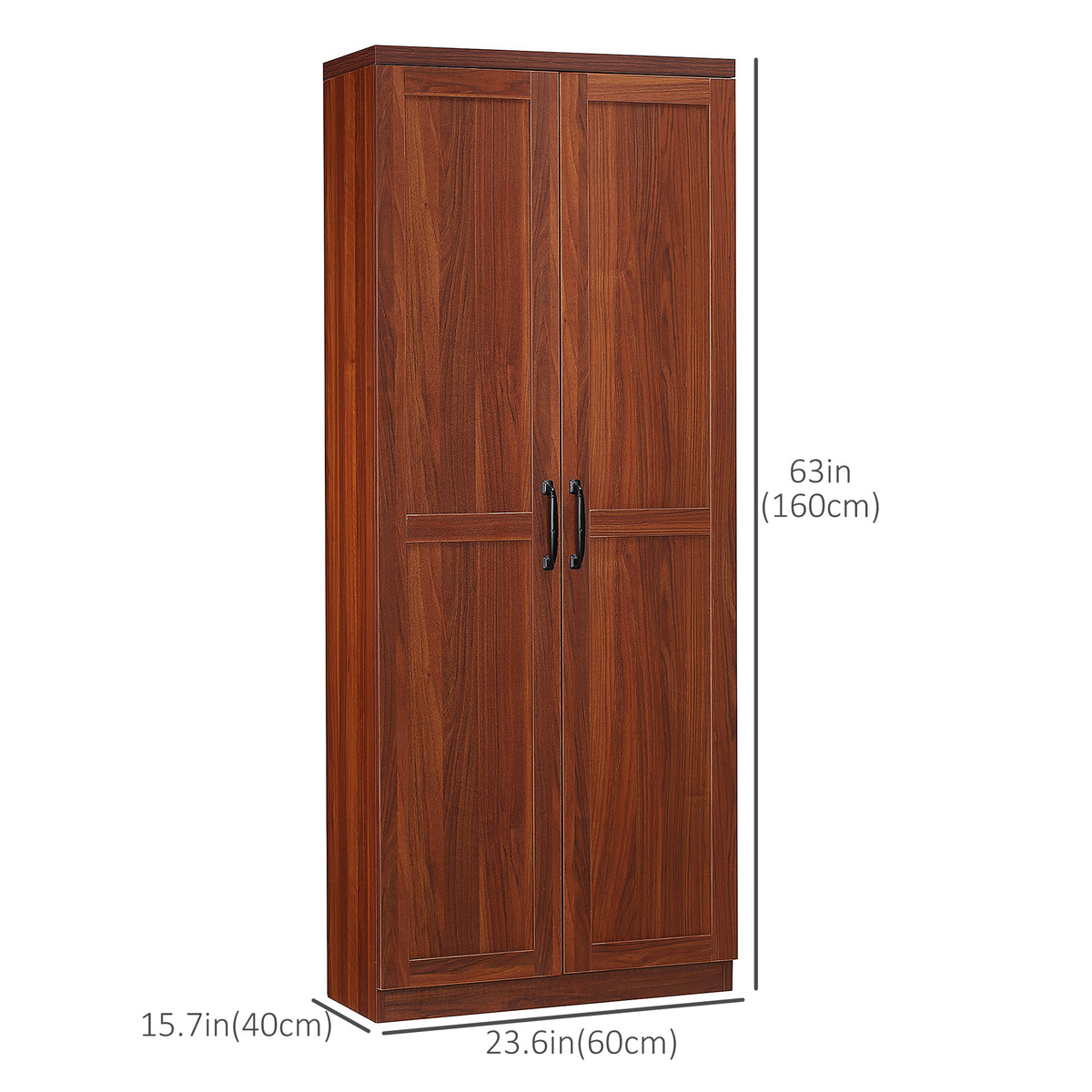 5-tier Pantry Cabinet with Doors and Adjustable Shelves – 24"W x 63"H