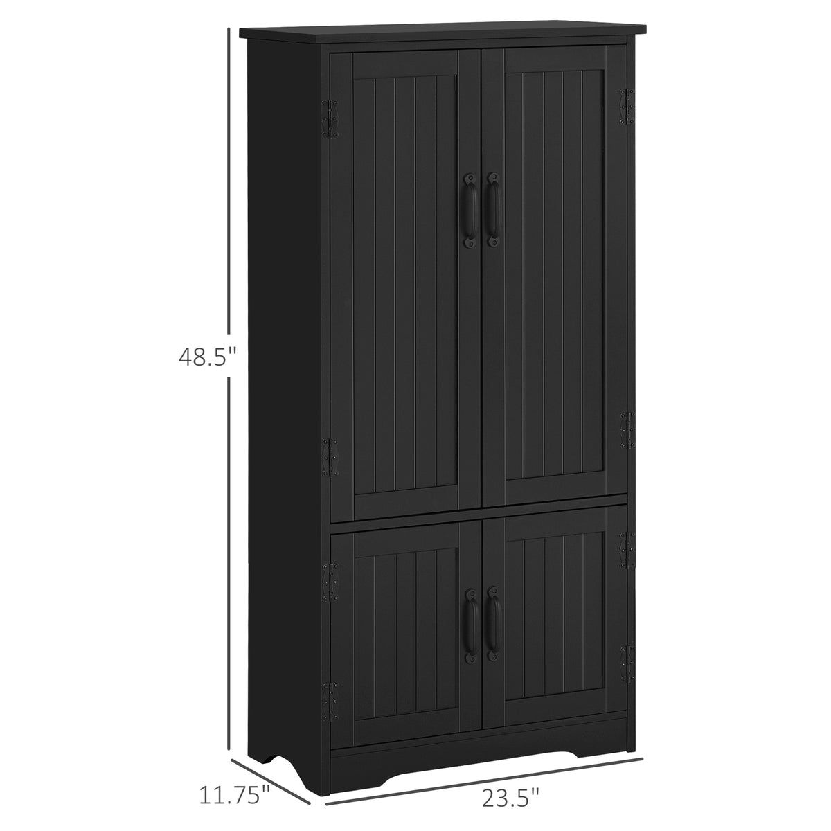 4-Door Pantry Storage Cabinet with Adjustable Shelves – 24"W x 49"H
