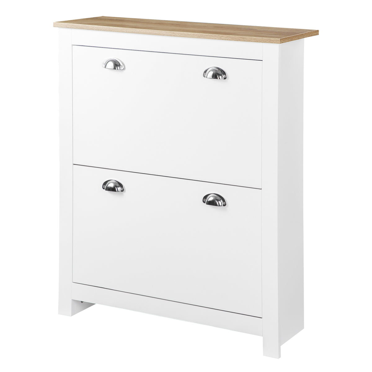 Modern Shoe Cabinet with 2 Flip Drawers – 31"W x 36"H