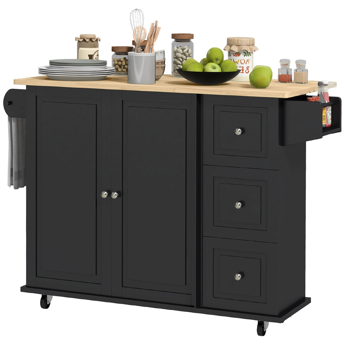 Kitchen Cart with Drop Leaf – 45"W x 36"H