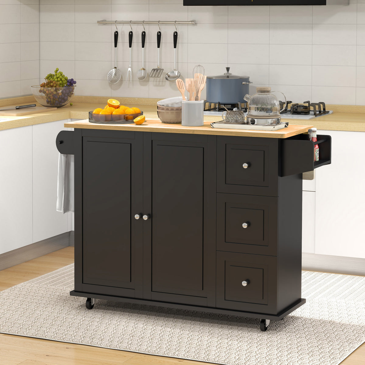 Kitchen Cart with Drop Leaf – 45"W x 36"H