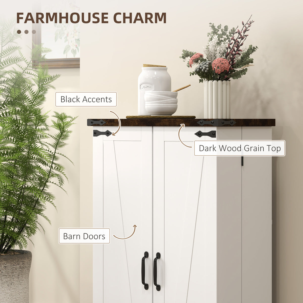 Kitchen Pantry Cabinet with Doors and Adjustable Shelves – 24"W x 41"H