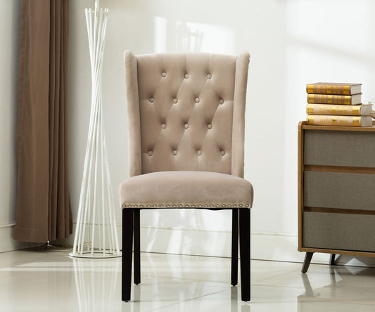 Mila Fabric Wingback Dining Chairs, Set of 2 – Grey