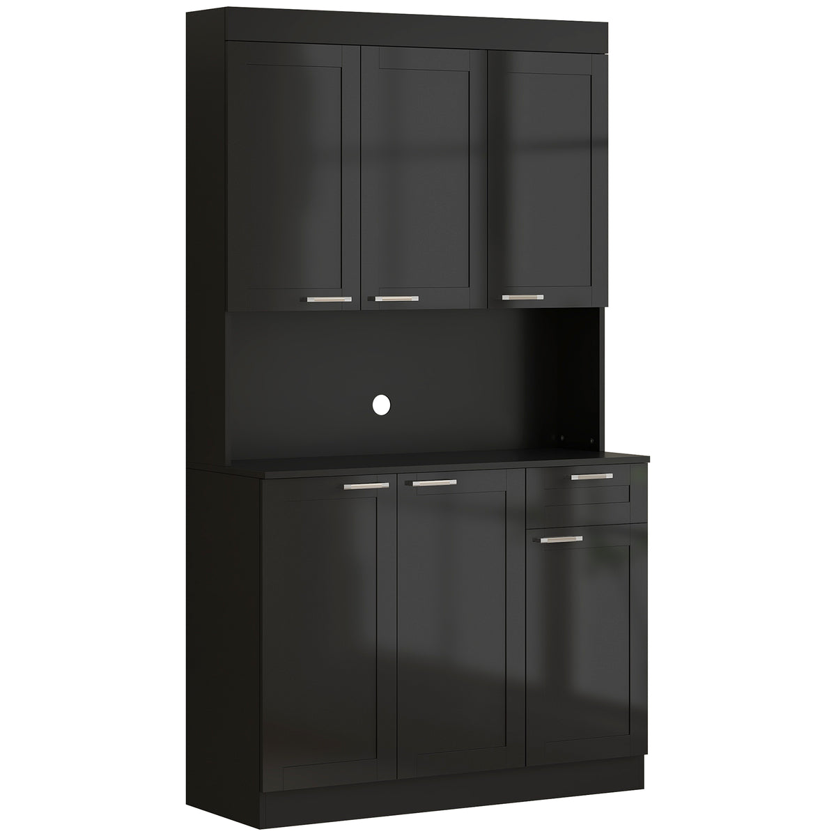 Kitchen Pantry Storage Cabinet with Hutch – 40"W x 71"H