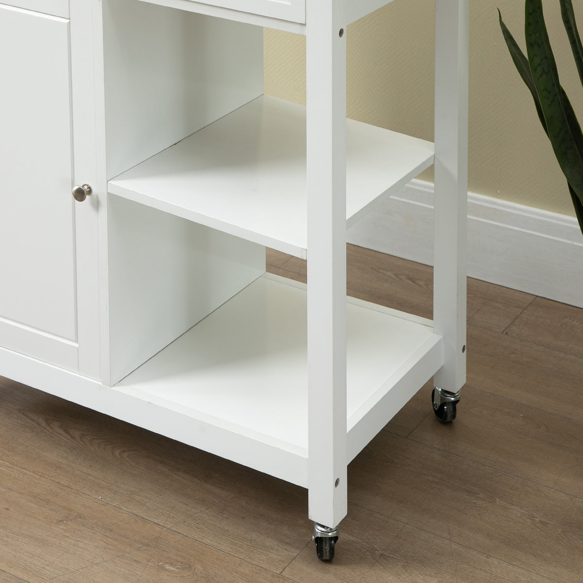 Rolling Kitchen Cart with Wood Top and Drawer – 33"W x 35"H