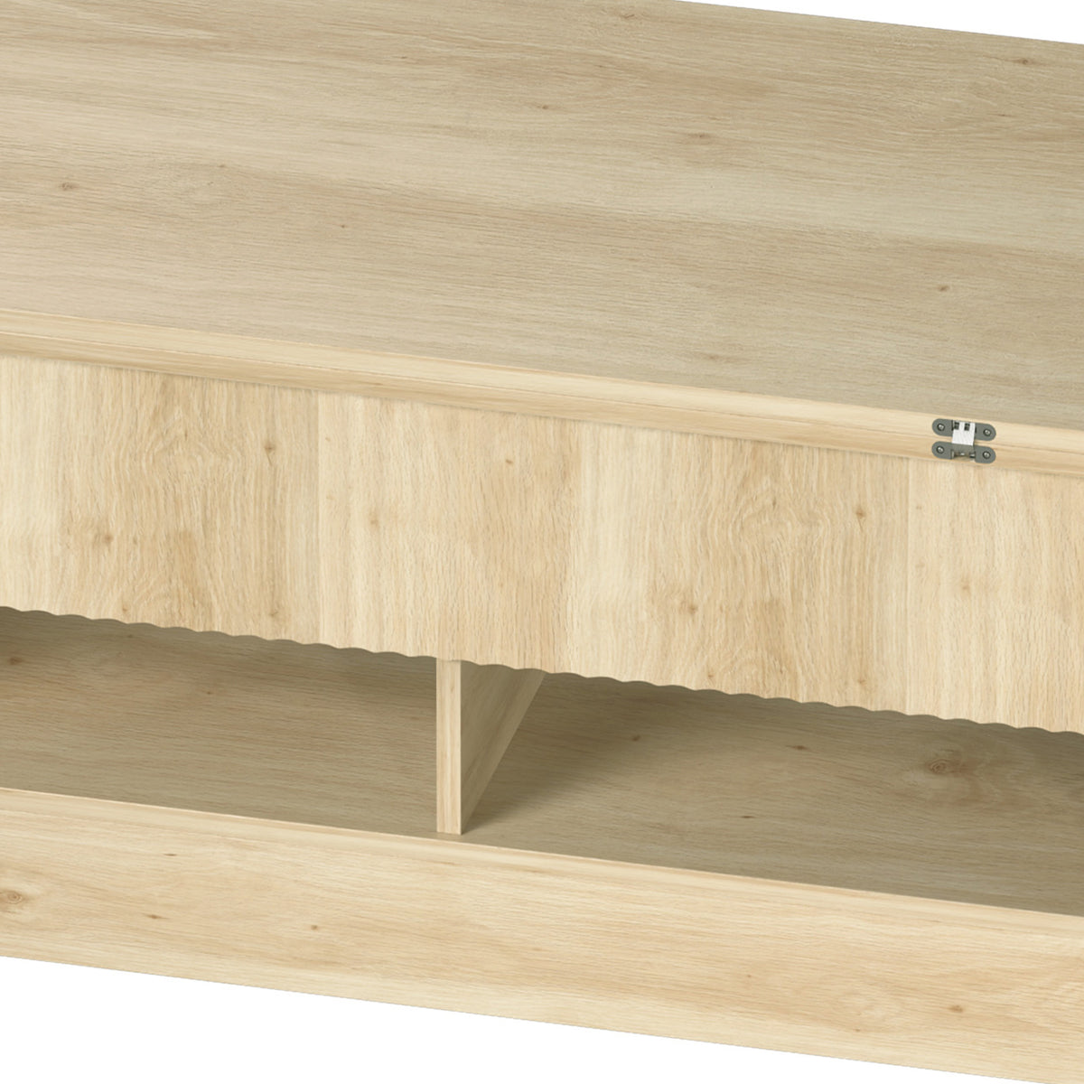 Lift-Top Coffee Table with Dual-Zone Expandable Top and Hidden Storage, Oak