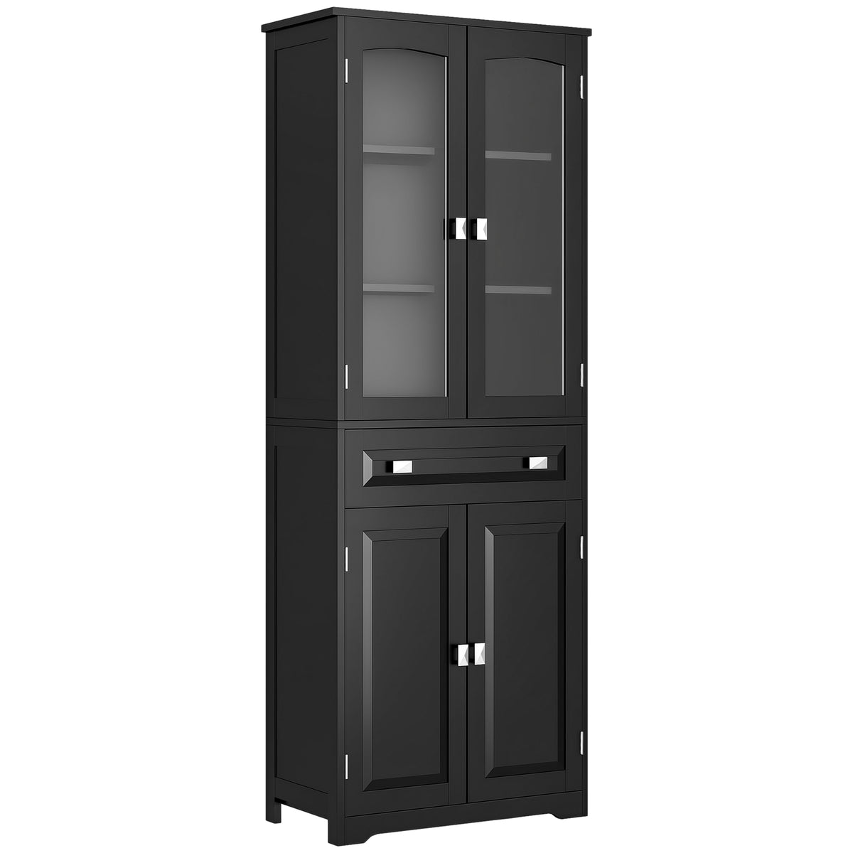 4-Door Kitchen Pantry Cabinet with Adjustable Shelves – 24"W x 63"H