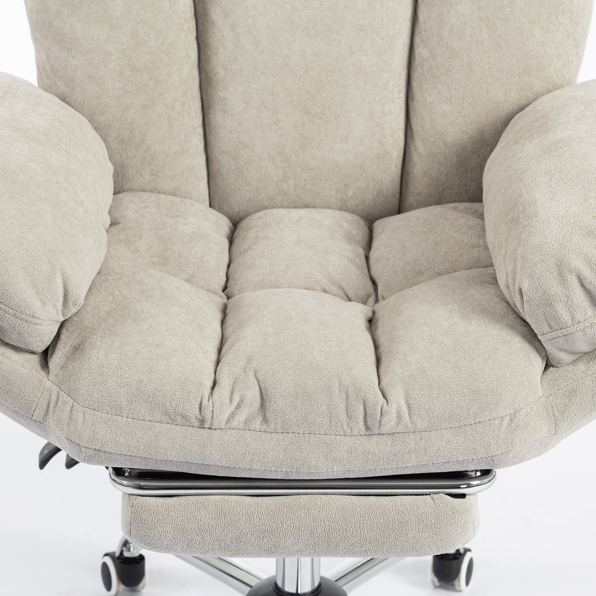 Criss Cross Chair with Wheels, Waterfall Armrests, Light Grey