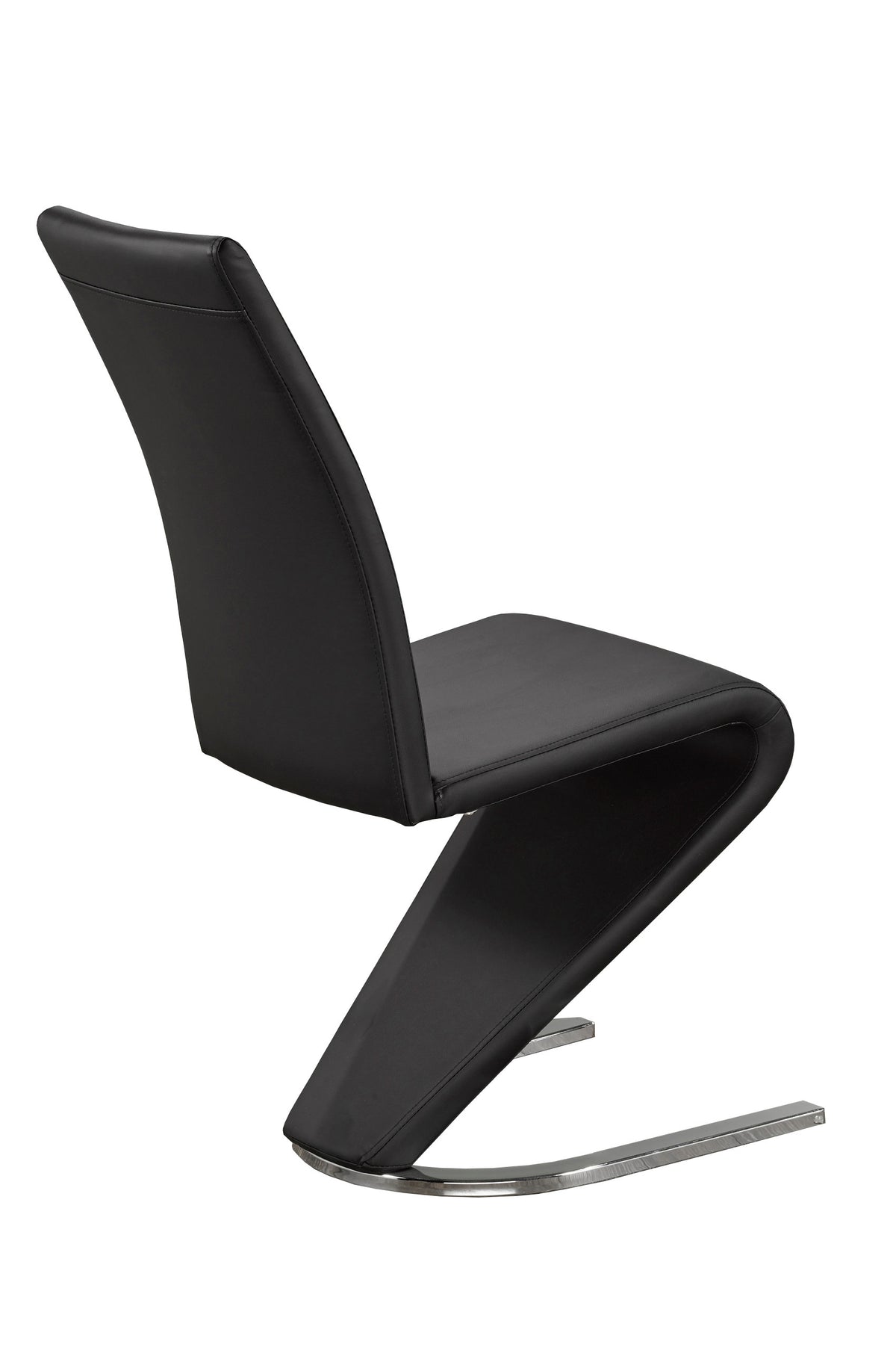 Z-Shaped Faux Leather Dining Chair with Chrome – Set of 2