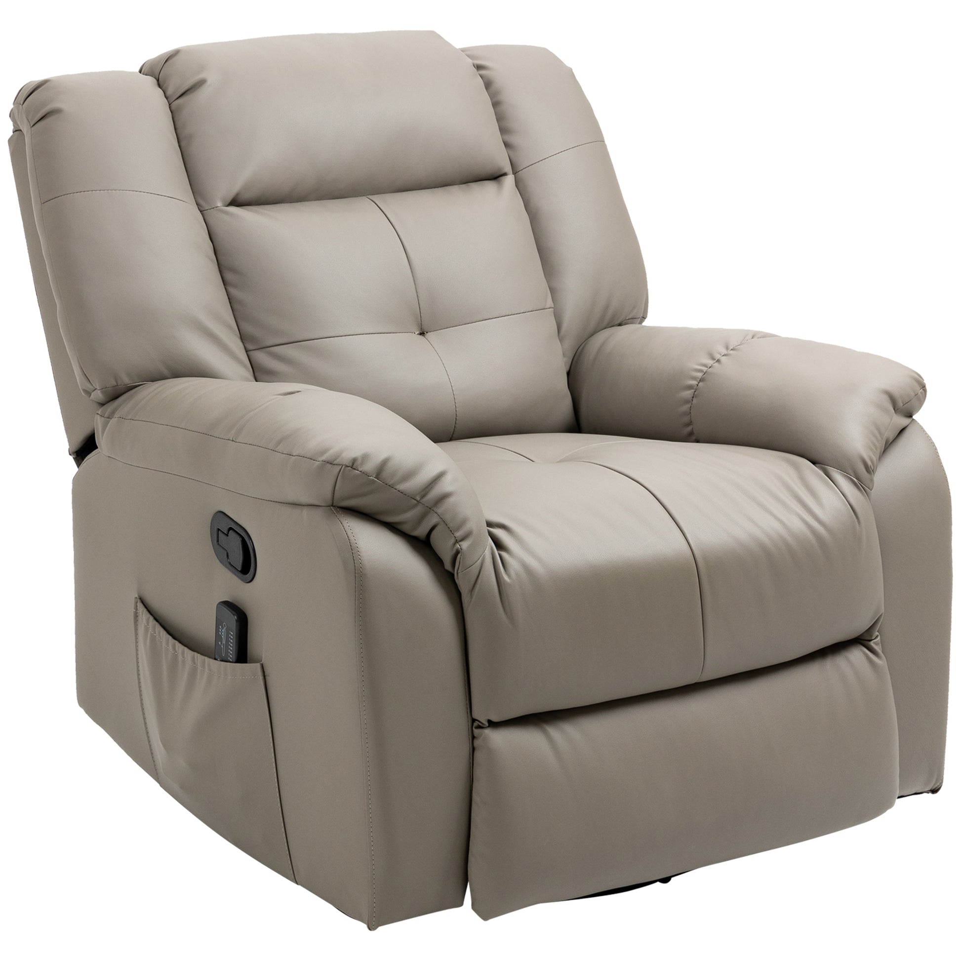 HOMCOM 8-Point Vibration Massage Recliner Chair with Swivel and Remote