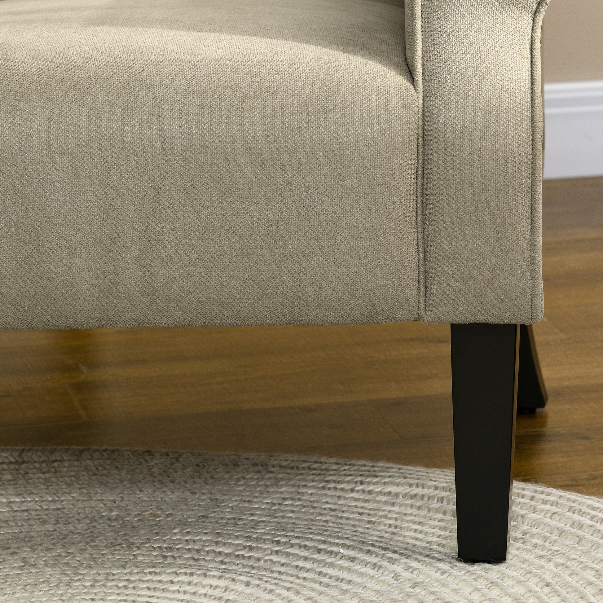 Modern Fabric Accent Armchair with Solid Rubberwood Legs for Living Room Bedroom Office