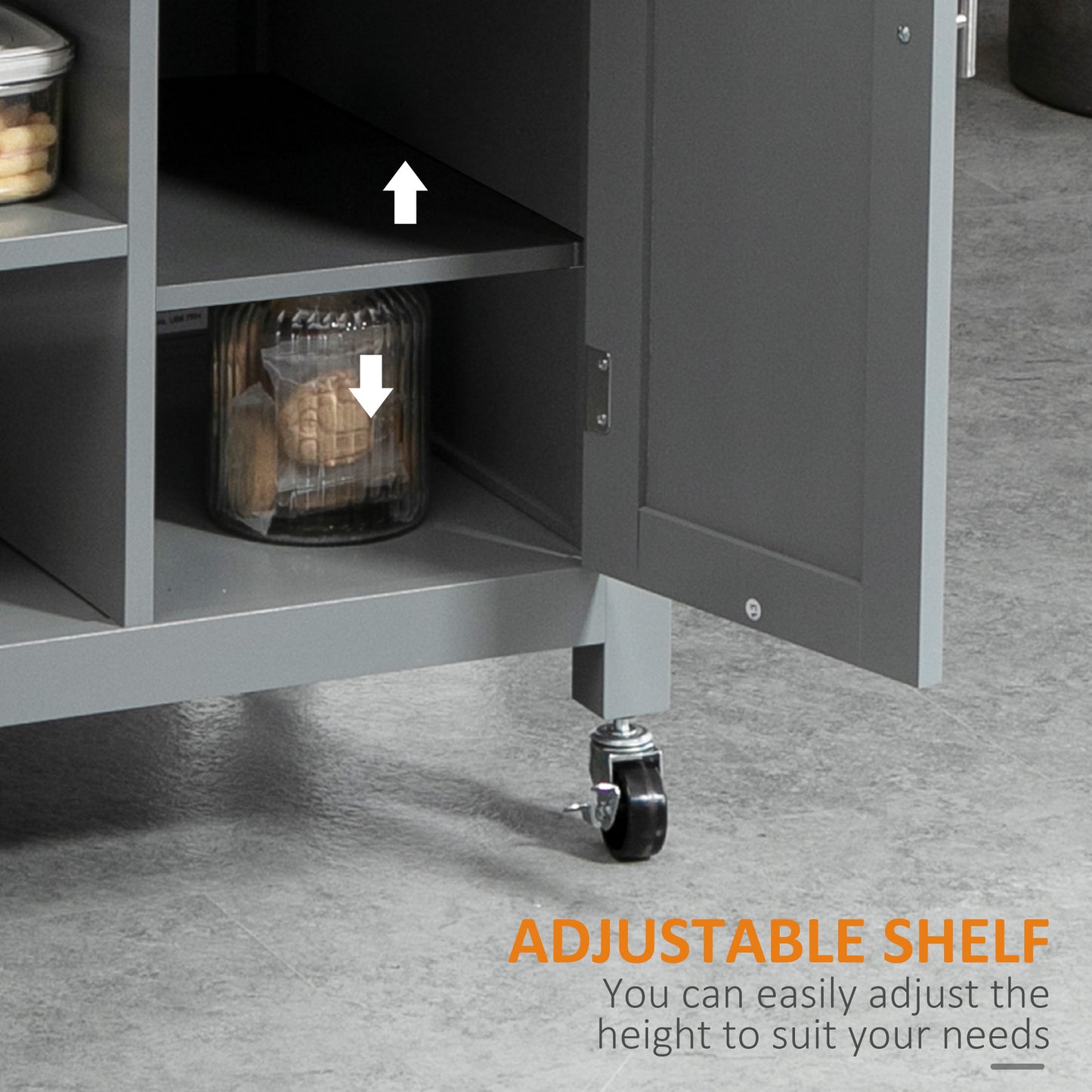 HOMCOM Compact Kitchen Utility Cart Grey