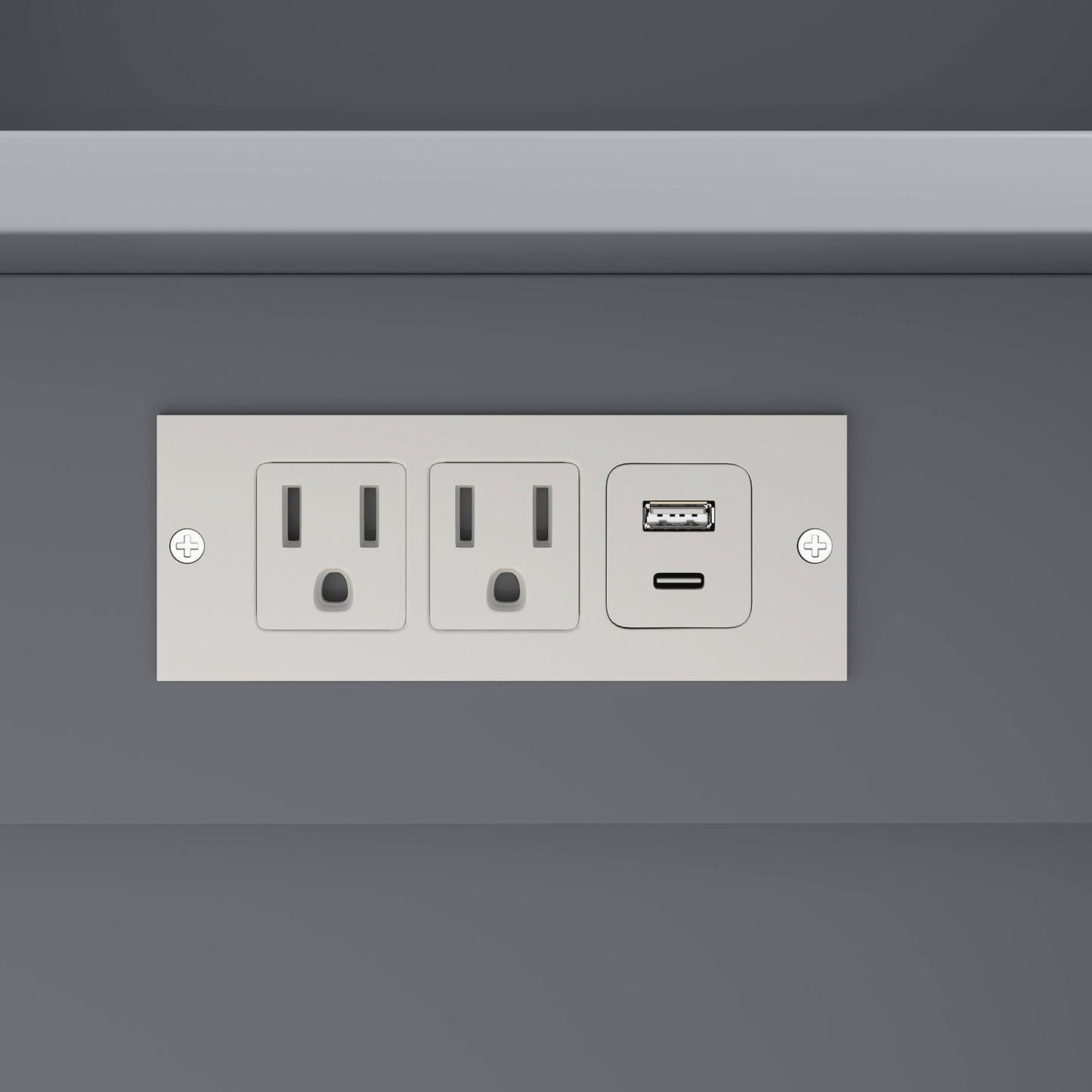 HOMCOM Kitchen Cabinet with Charging Station Freestanding Grey