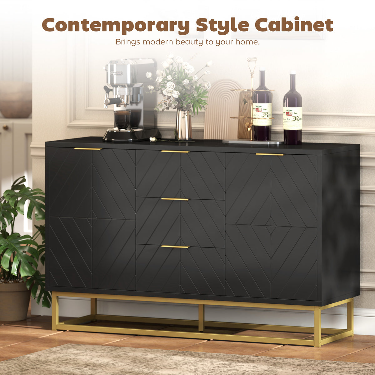 Sideboard Storage Cabinet with 3 Drawers – 47"W x 30"H