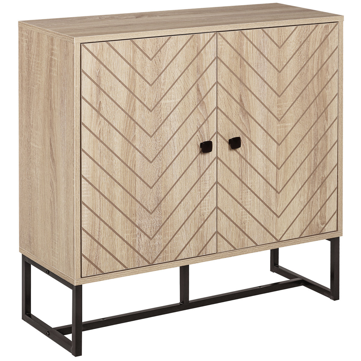 Buffet Cabinet with 2 Chevron Doors and Adjustable Shelf – 32"W x 32"H