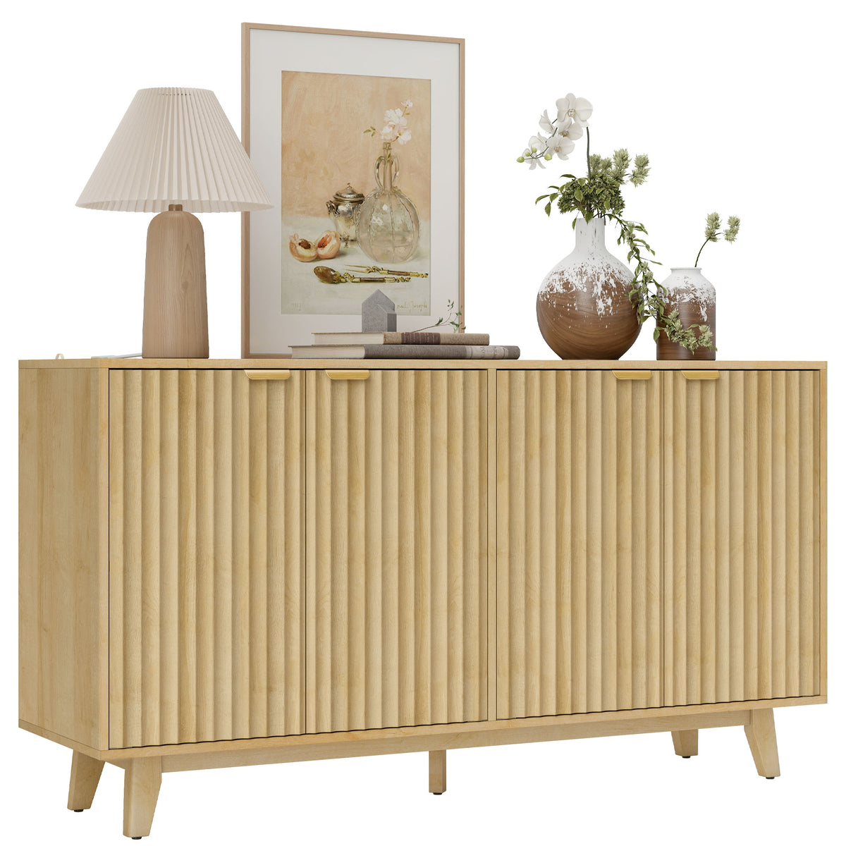 Coffee Bar Cabinet with 4 Doors – 55"W x 30"H