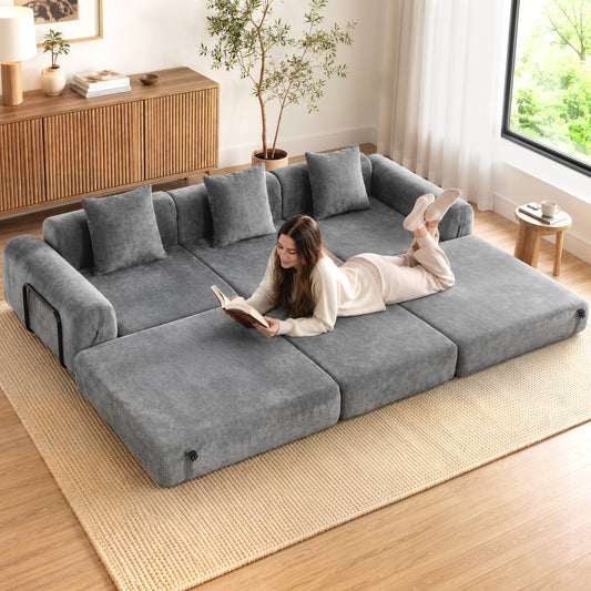 96.5" Boneless Folding Sleeper Sectional