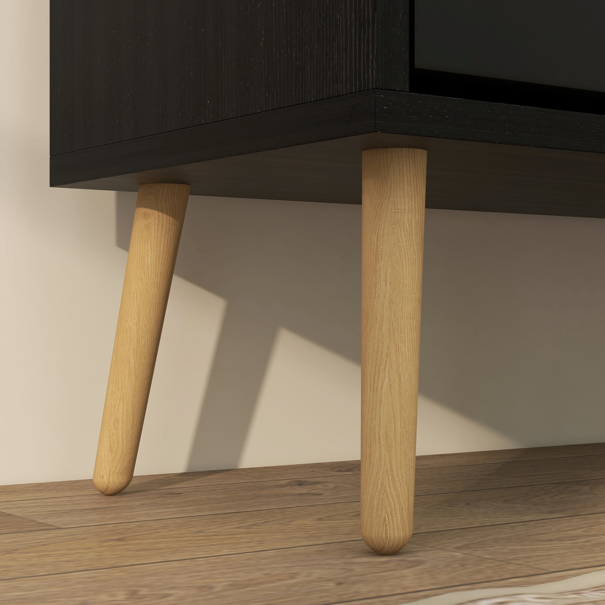 HOMCOM Modern Black Shoe Cabinet, 4 Flip Drawers, Adjustable 16-Pair Storage