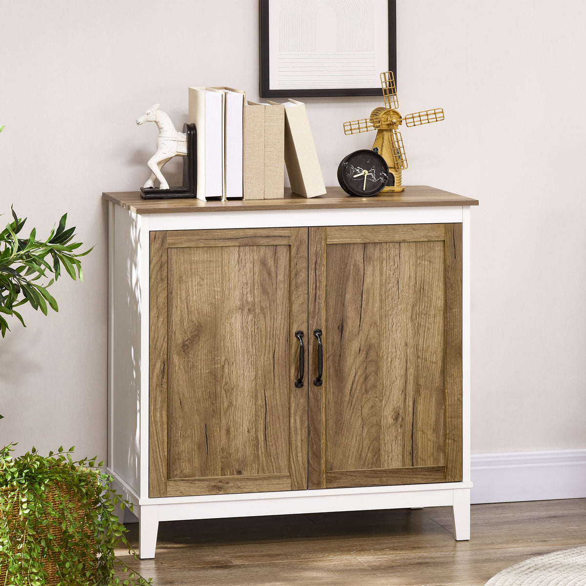 Farmhouse Sideboard with 2 Doors and Shelves – 31"W x 31"H