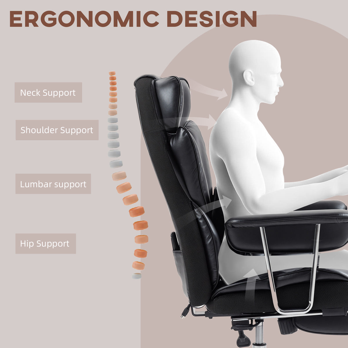 400 lbs Massage Office Chair, Black
